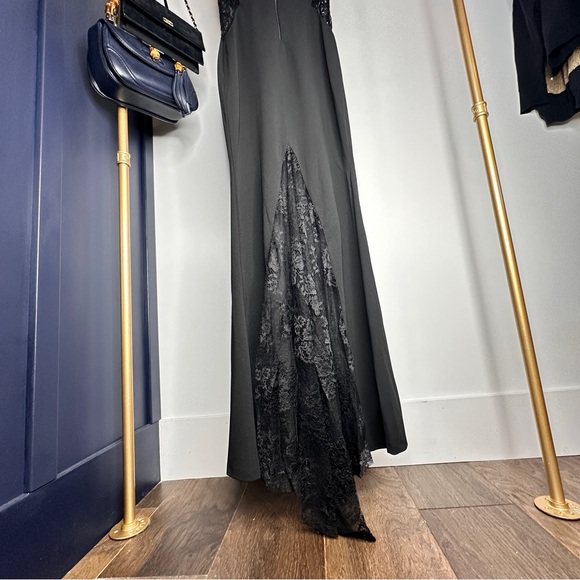 Windsor Mermaid Dress with Lace Panels and Short Train Floor Length - Picture 5 of 10